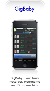 Gigbaby! Four Track Recorder, Metronome and Drum Machine for the iPhone and iPod touch.